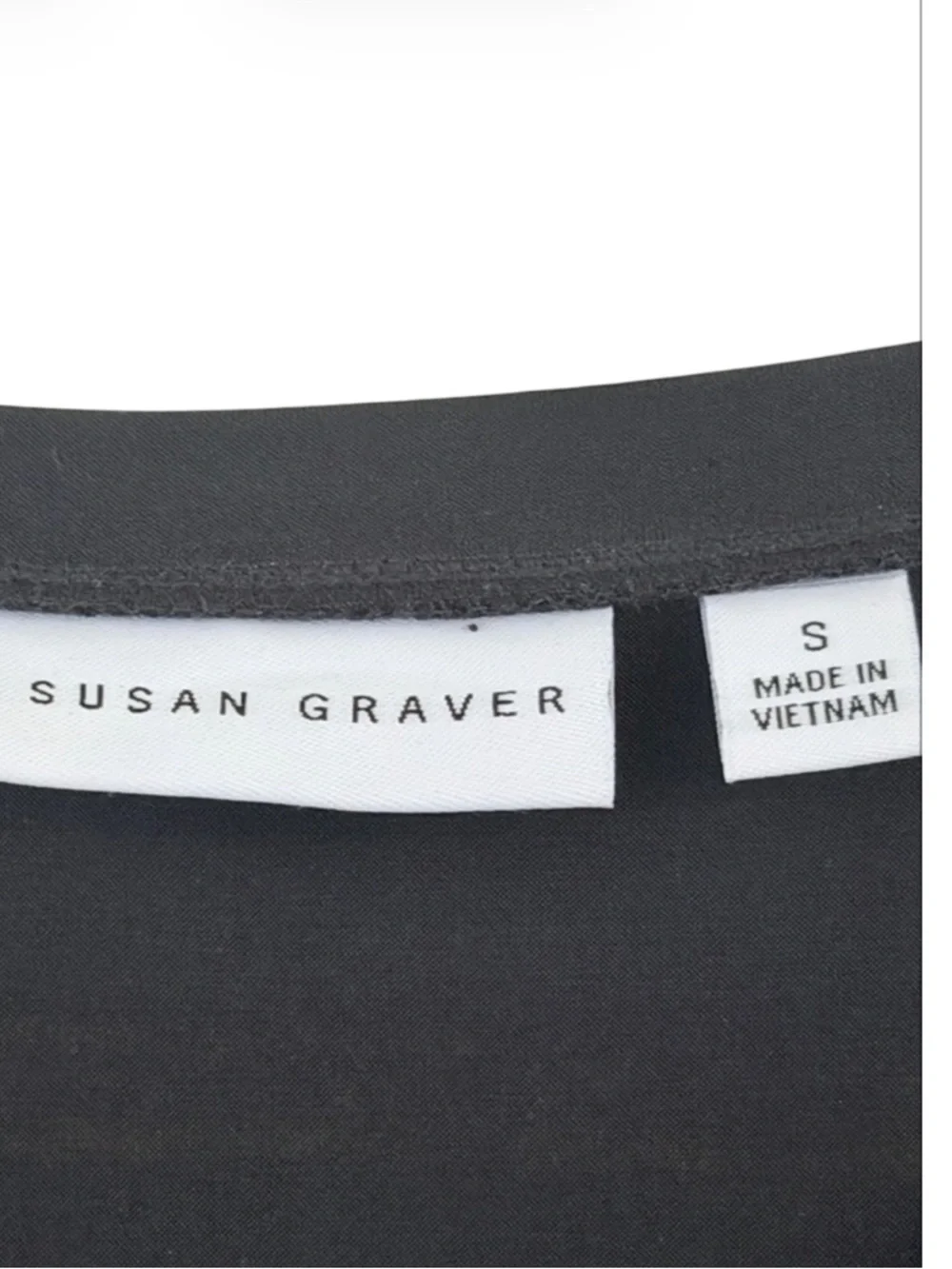 Susan Graver Black Liquid Knit V-Neck Tank Top Sleeveless Shell Small S